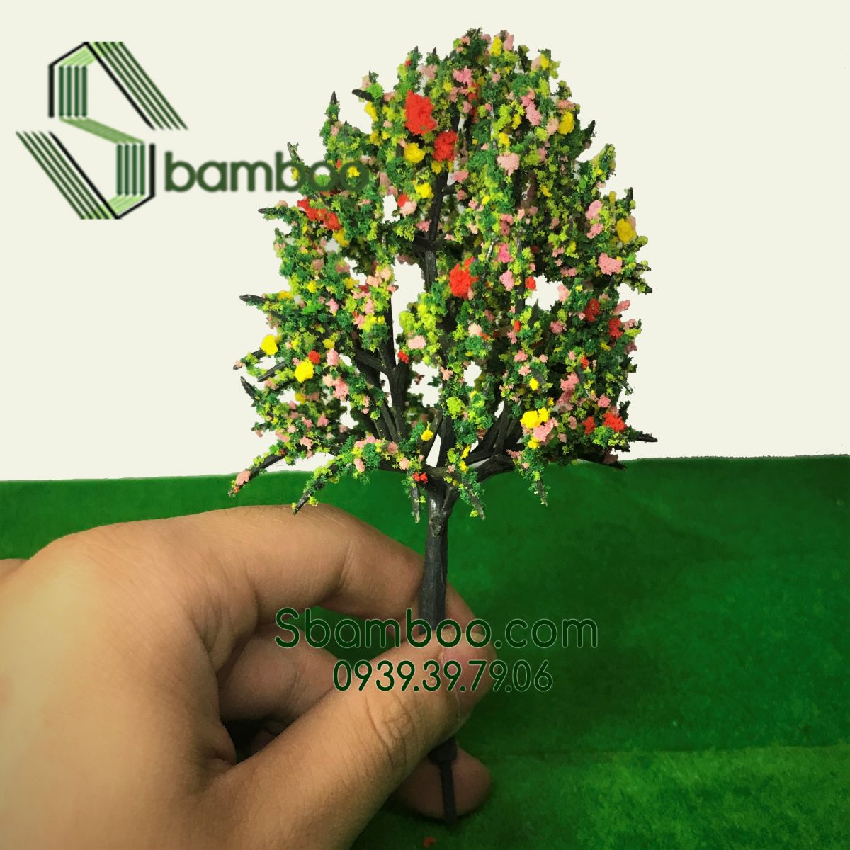 PLASTIC TREE WITH WIDE CANOPY SBAMBOO 14CM